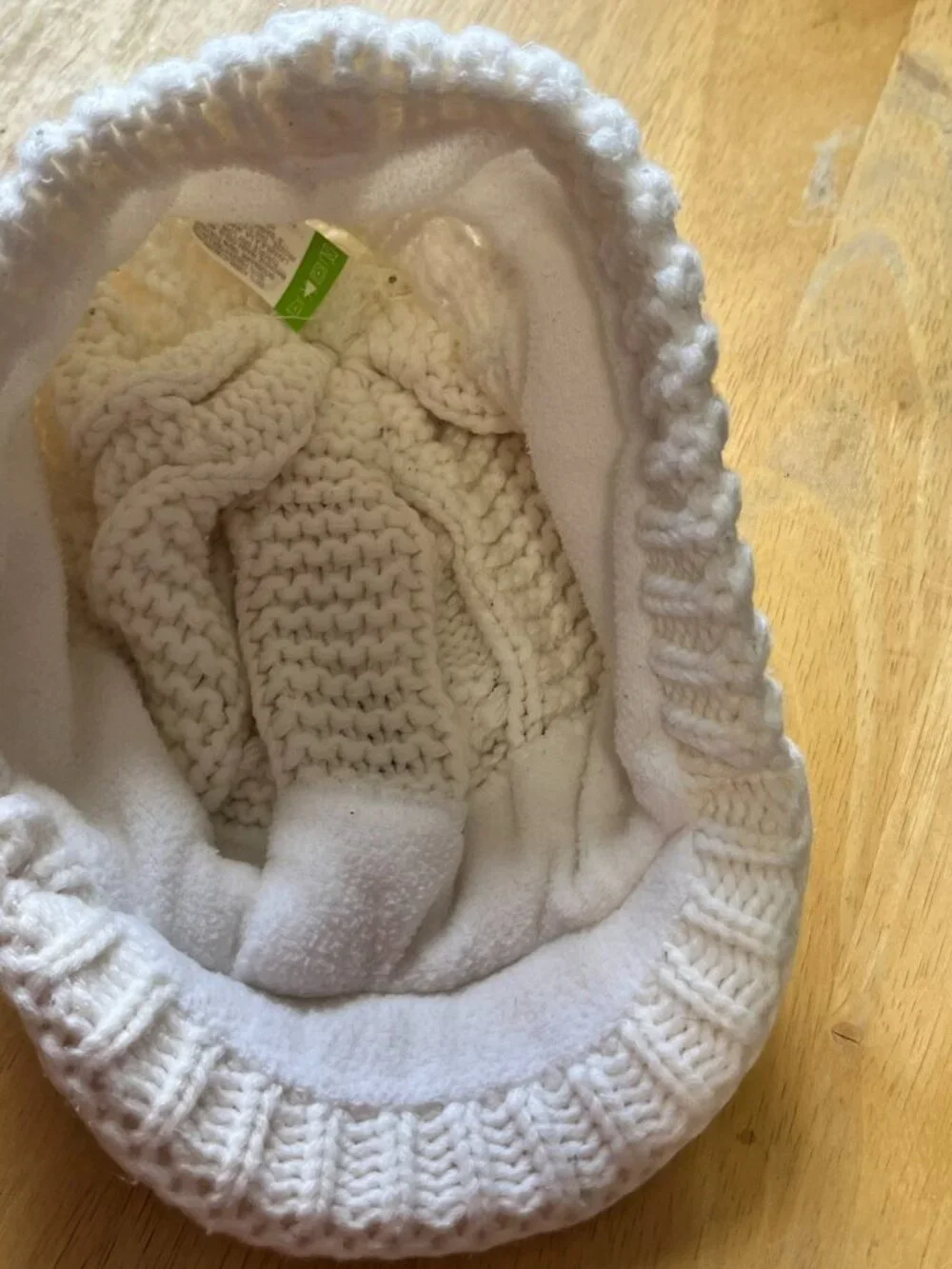 Bula Cable Knit Beanie Hat with Rim Women's One Size White Cream Lined